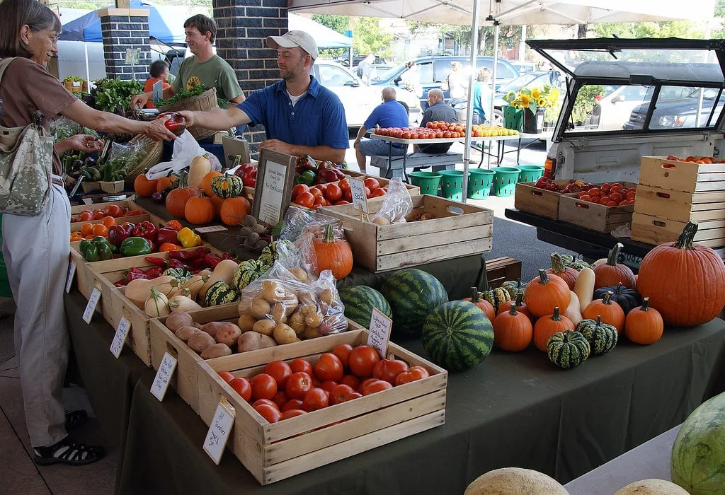 Fresh groceries at Harrisonburg market