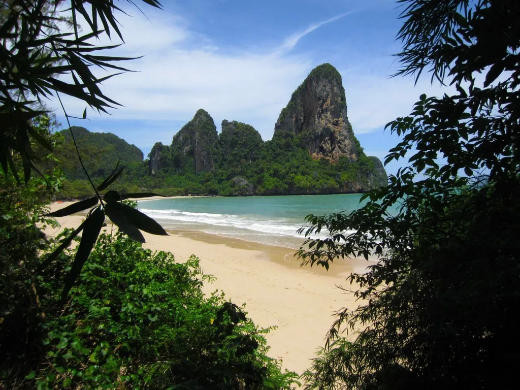 rocky mountains beside thailand beach