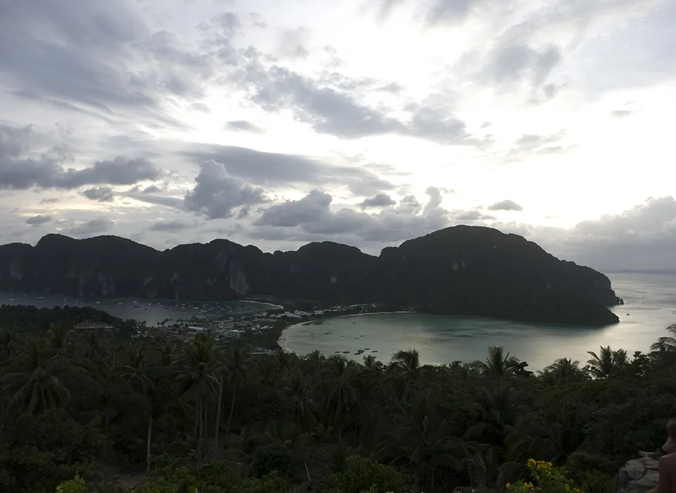 Sunset over Kho Phi Phi climbing and beaches in Southeast Asia