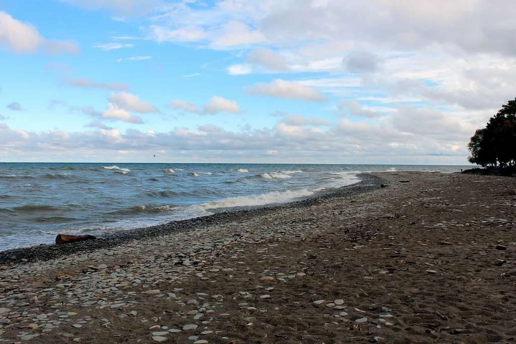 A beach on Lake Erie in northwest Ohio