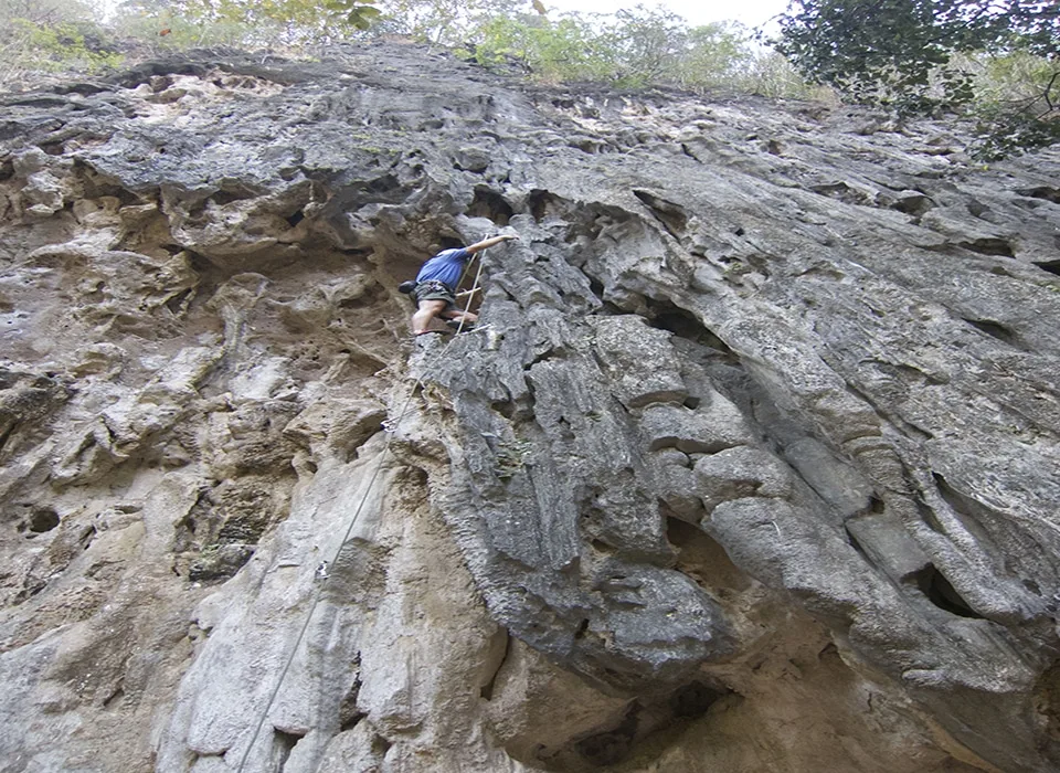 Rugged Rock Climbing in Thakhek, Laos