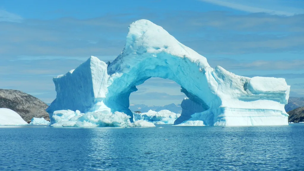Icebergs in Greenland have fascinating shapes