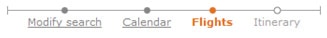 flights search tab after finishing calendar page